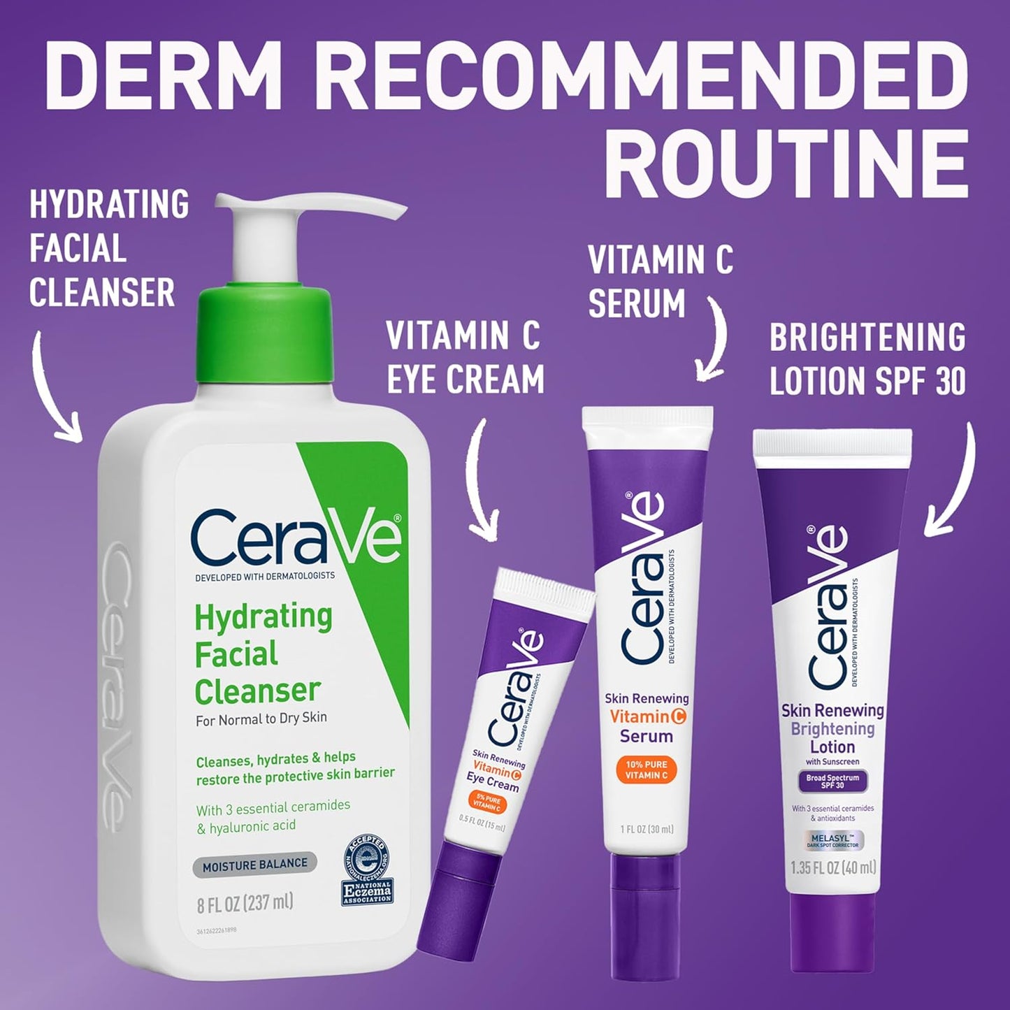 CeraVe Skin Renewing Brightening Lotion SPF 30 - Anti-Aging Facial Moisturizer with Ceramides & Niacinamide | 1.35 fl oz