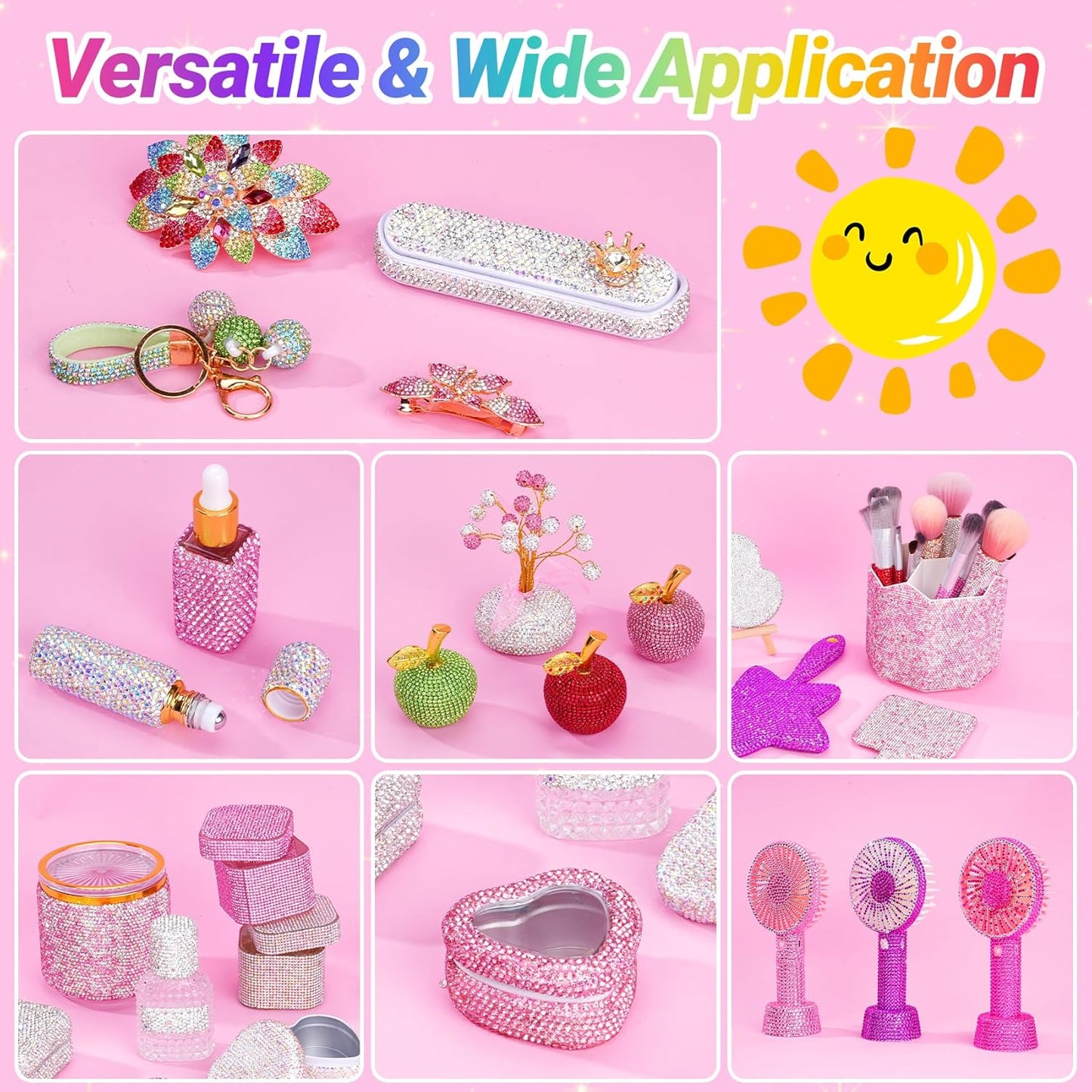 Jelly Rhinestones - 61000 Pcs Multicolor 3mm Flatback Gems for Crafting | Includes 3 Pcs B7000 Jewelry Glue