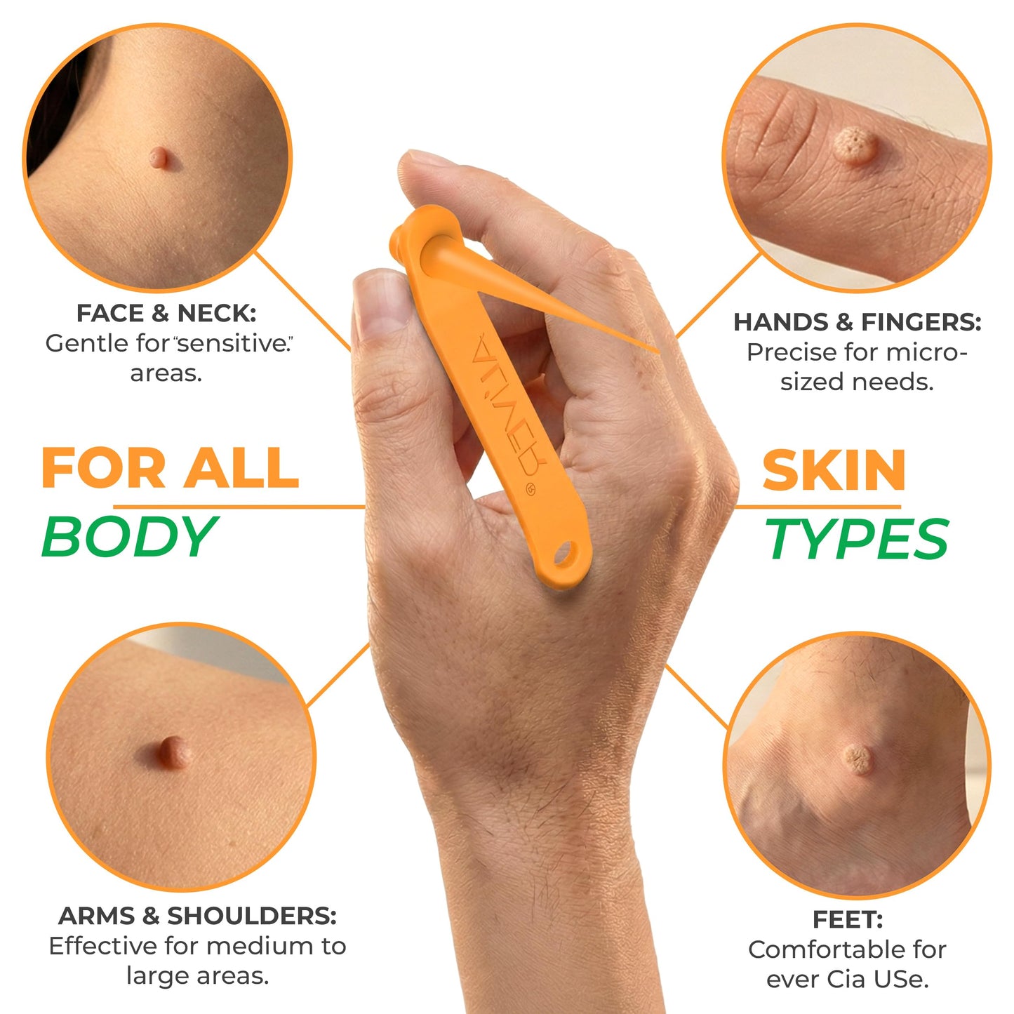 ICYVIBES Premium Skin-Care Patch Kit – Gentle Foot & Face Care Set with Soft Patches, Comfort Bands & Stick Applicator for Men, Women & Kids Orange