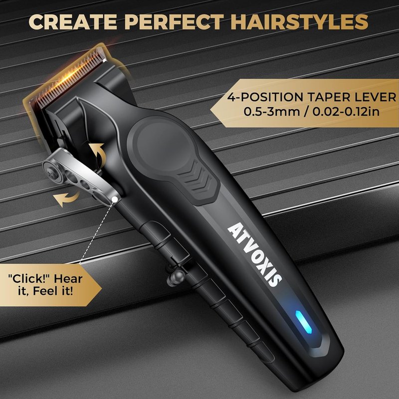 Professional Hair Clippers for Men - Cordless Barber Clippers for Precision Cutting | Ergonomic Design