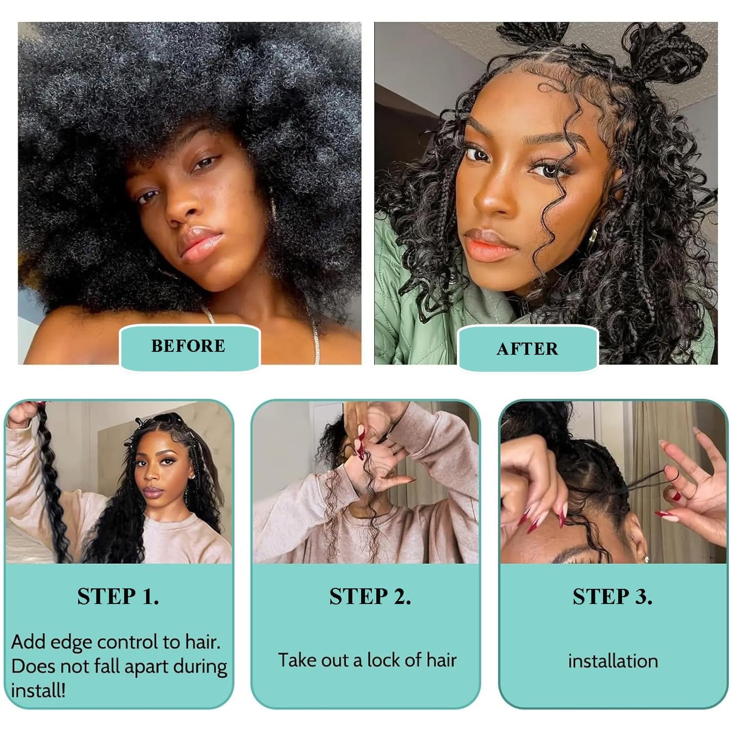 Deep Wave Bulk Human Hair for Braiding 110g 22 Inch 2 Bundles/Pack Human Braiding Hair for Boho Braids Knotless 12A Water Wave Curly Human Hair for Boho Knotless Braids Human Hair Bundles