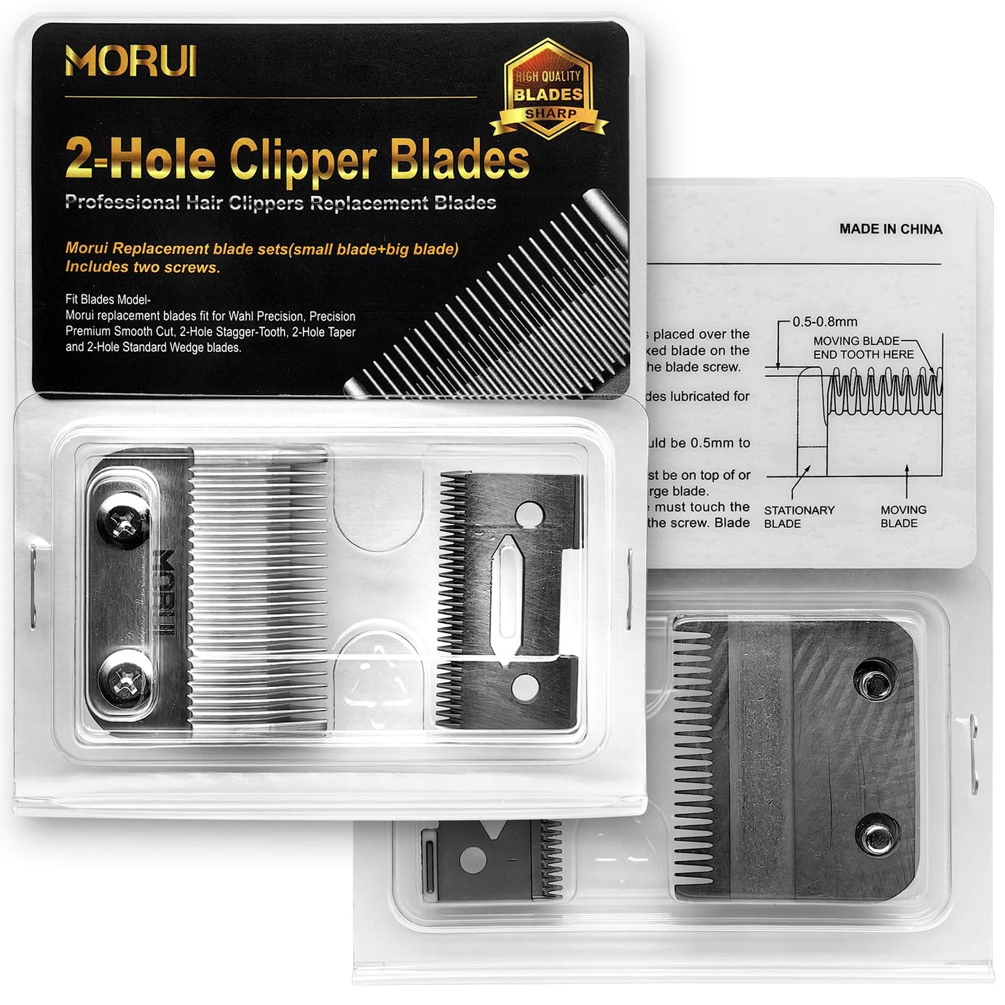 Professional Replacement Clipper Blade Precision 2 Holes Adjustable Standard Hair Trimmer Clipper Blade Kit (1 Pack)