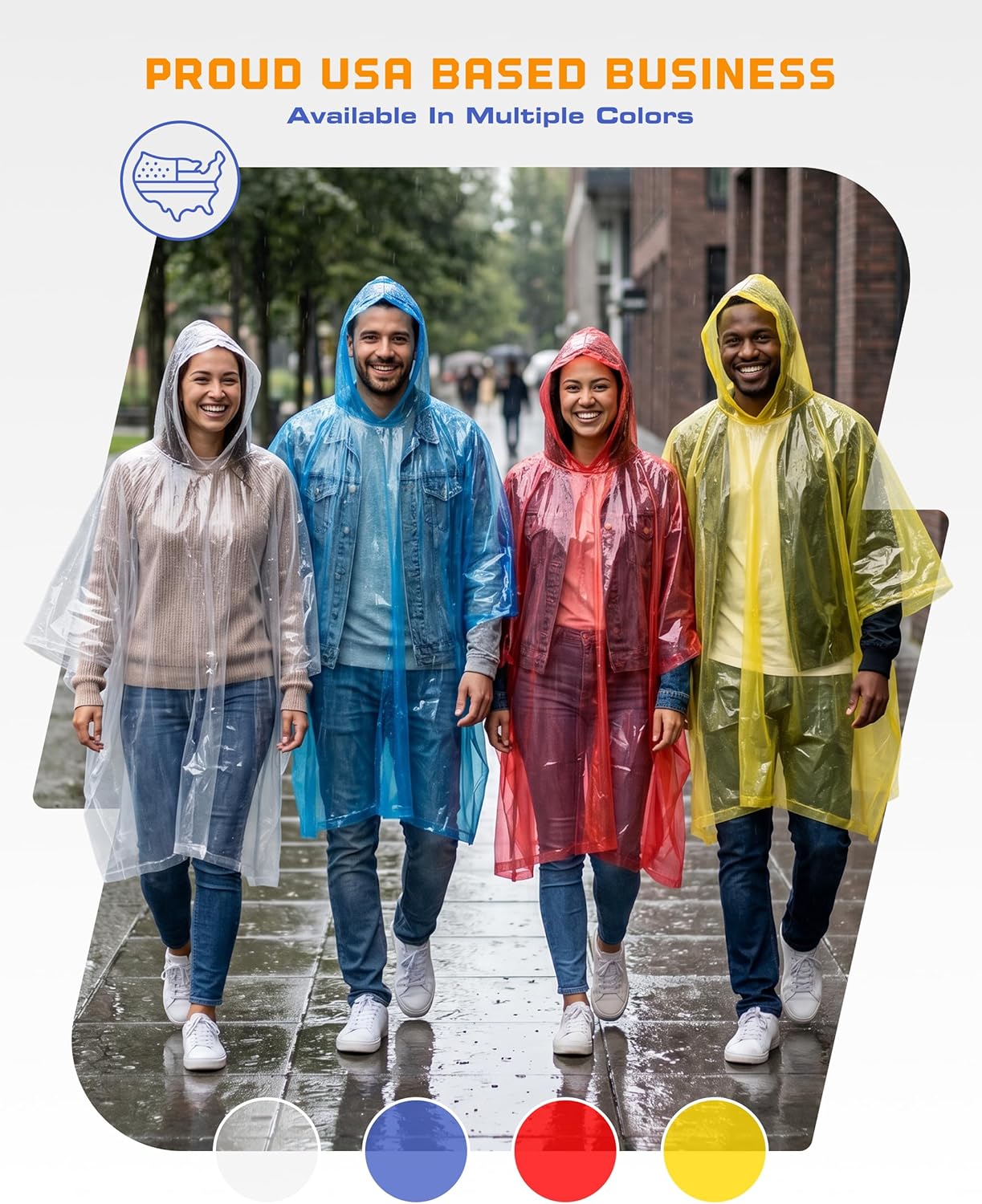 Disposable Rain Ponchos for Adults - Hagon PRO 5 Pack | Lightweight & Waterproof