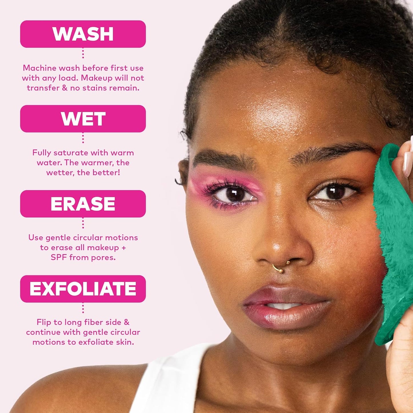 MakeUp Eraser PRO - Effortlessly Remove All Makeup with Water | Green, 1ct - Waterproof Mascara & Eyeliner Friendly