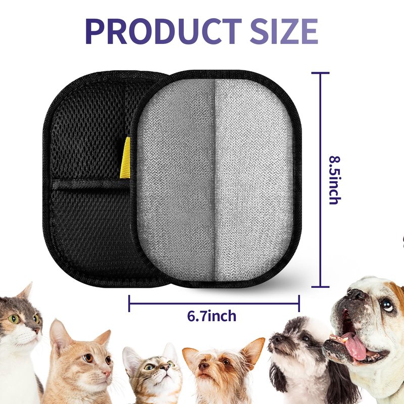YOMI PET Hair Remover Glove,2026 Updated Cat and Dog Hair Removal Tool.Reusable Electrostatic Hair Removal Gloves.Suitable for Sofas,Bed Sheets,Clothing,Car Seats. (2)