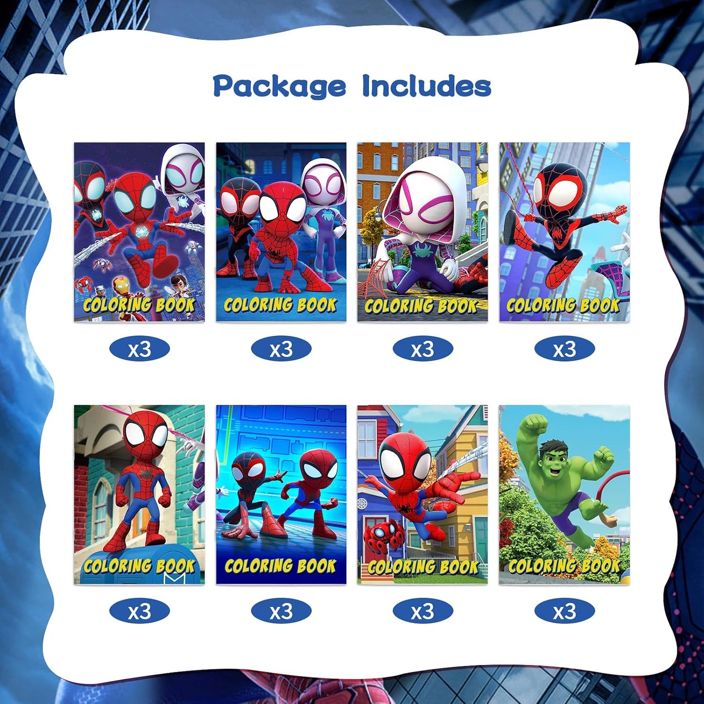 Spider-Man Coloring Books - 24 Pack Party Supplies | Perfect Birthday Gifts & Party Bag Fillers - 8 Designs Available