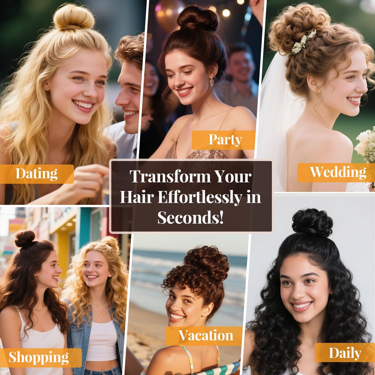 prokyvity Messy Bun Hair Piece Human Hair, Human Hair Messy Bun Hair Piece for Women,100% Real Hair Bun Wig,Invisible Light and Soft Straight-02 Dark Brown