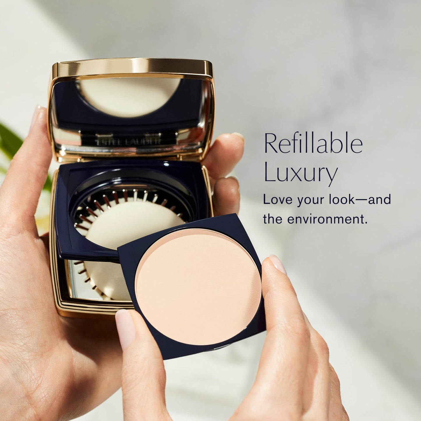 Estée Lauder Double Wear 12-Hour Stay-in-Place Matte Face Powder Foundation | Controls Oil & Shine, 0.39 Ounce, 2N1 Desert Beige