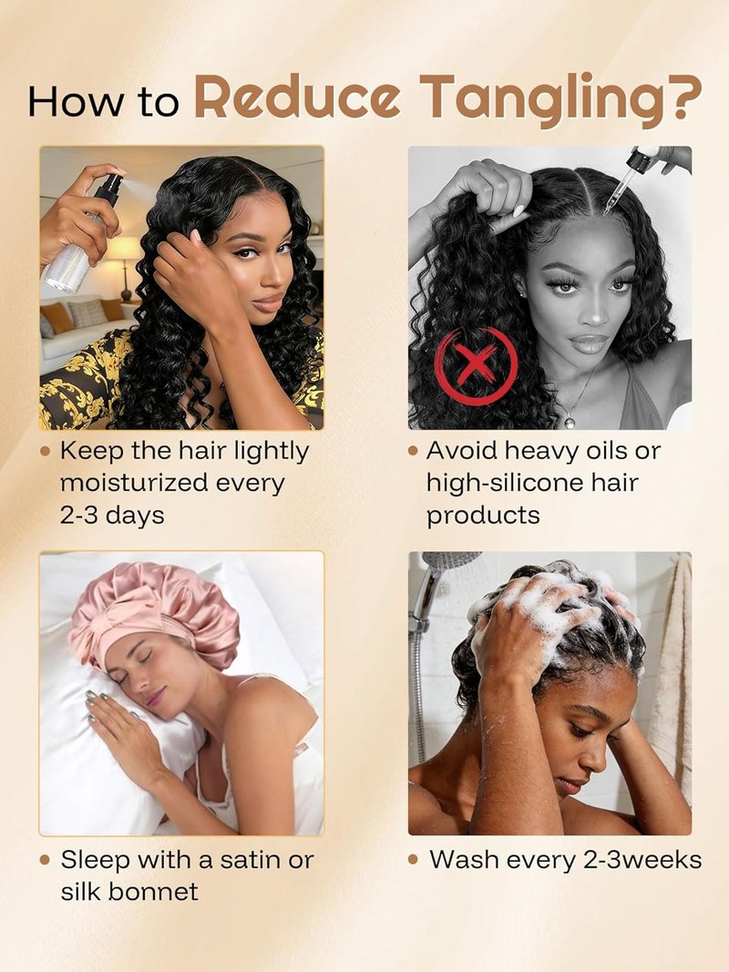 Feather Crochet Human Hair Bundles - 16 Inch Deep Wave Curly Extensions | Pre-Separated Natural Black, 50g