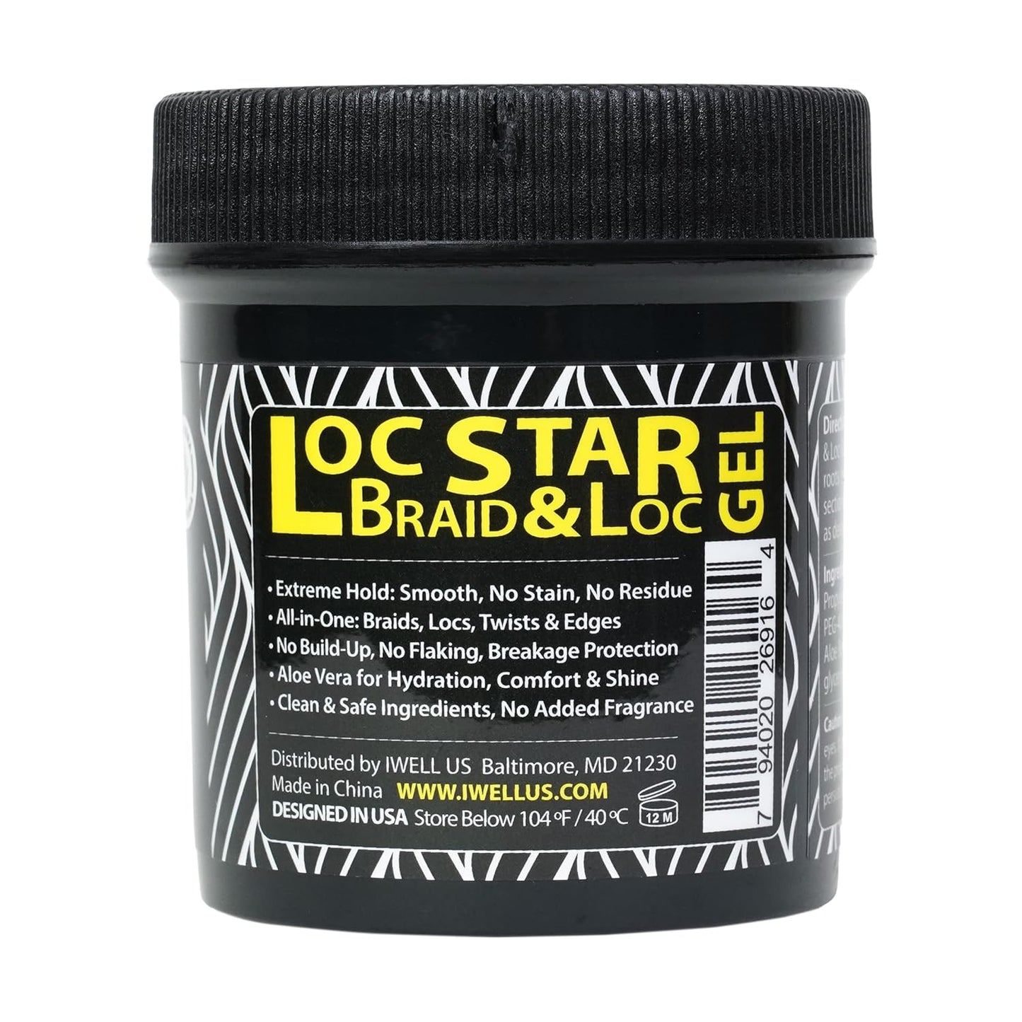 Braid & Loc Gel - Extreme Hold for Braids, Locs & Twists | 3.4 fl oz | Smooths Frizz & Tames Edges with Aloe Vera