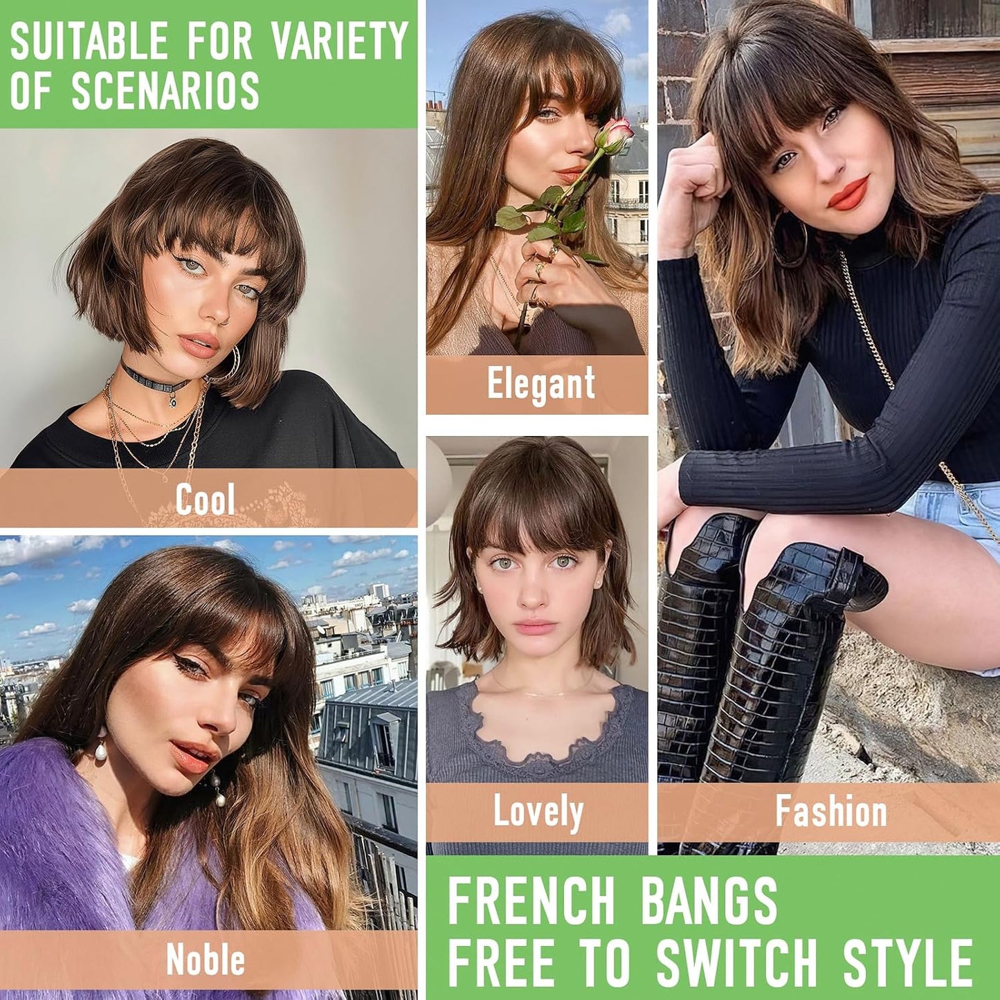Clip-In Bangs Hair Topper - 360° 3D Synthetic Wispy Bangs for Women | Ash Blonde Daily Wear