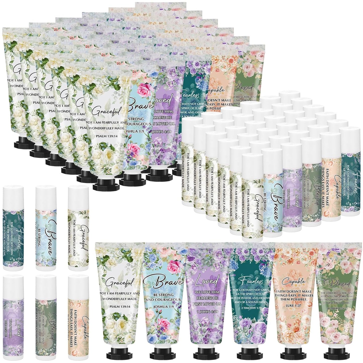 Christian Hand Cream & Lip Balm Gift Set - 6 Travel Size Sets | Perfect for Graduation & Mother's Day