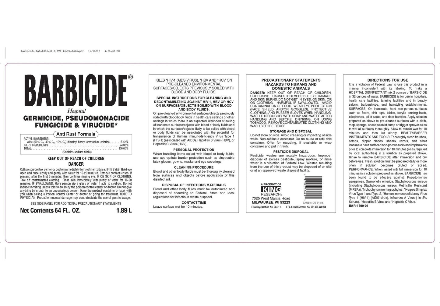 BARBICIDE Disinfectant Jar and Concentrate Starter Set (21 Oz Jar + 16 Fl Oz)– Professional Salon, Spa & Barber Tool Sanitizing Kit