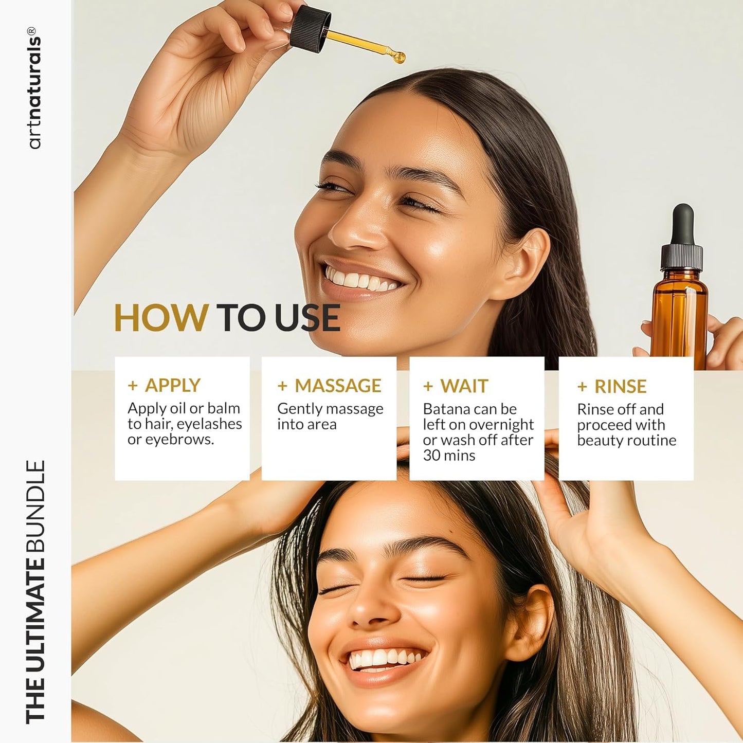 Batana Oil for Hair Growth - Organic 4Pc Set with 4oz Oil, 4.2oz Paste & Brushes | Unrefined Miracle for Scalp & Edges