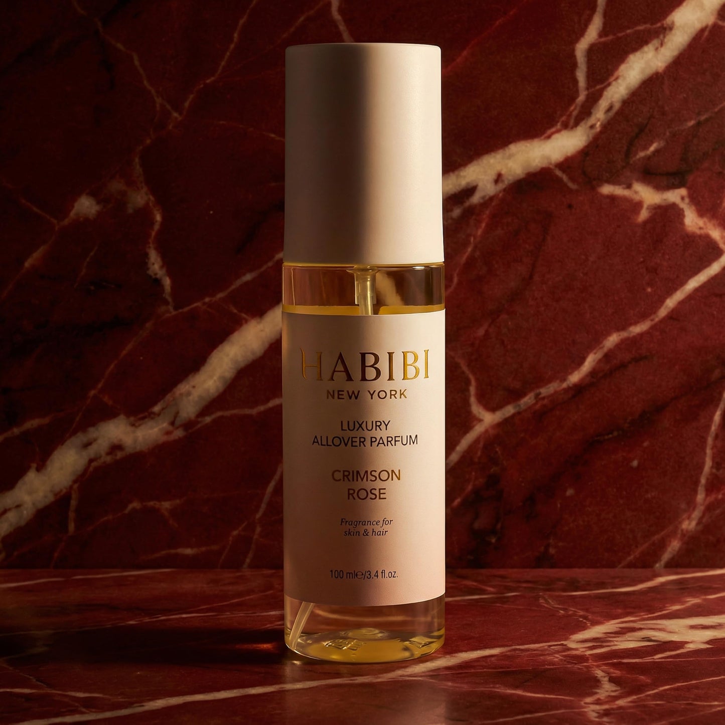 H HABIBI Crimson Rose Hair Perfume and Body Spray for Women, Luxury Hair and Body Parfum Mist 100 ml 3.4 fl oz, Long Lasting Body Mist with Panthenol and Vitamin E, Made in USA