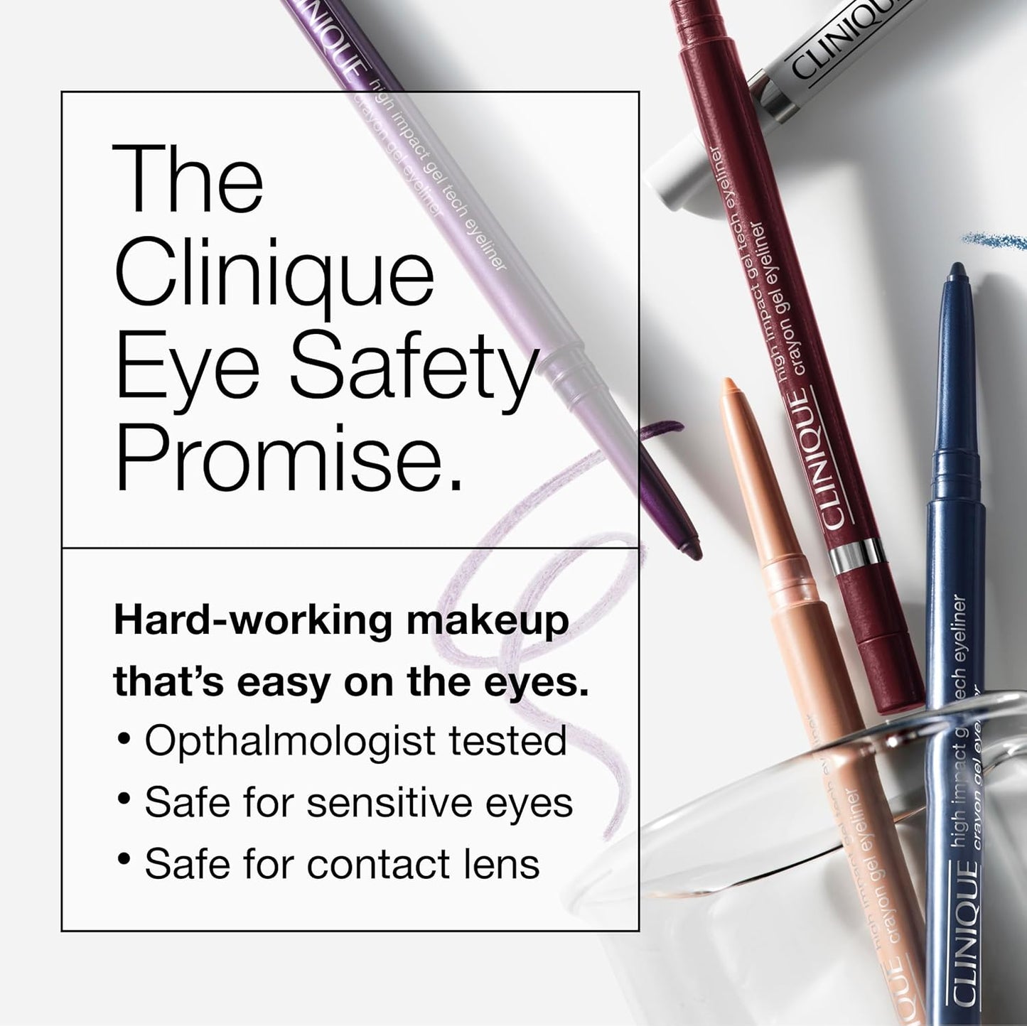 Clinique High Impact Gel Tech Eyeliner - Waterproof & Smudge Resistant | Safe for Sensitive Eyes