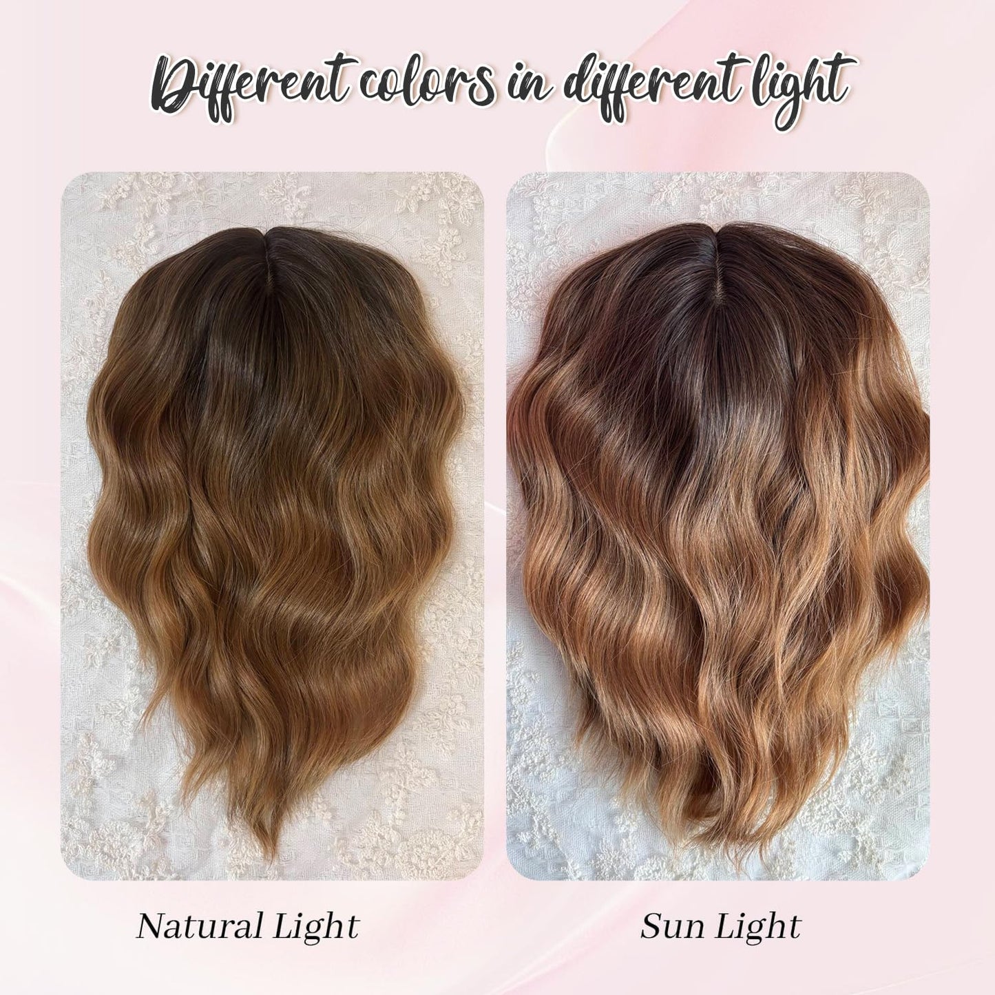 10 Inch Short Wavy Hair Topper for Women | Synthetic Lightweight Hairpiece - 6.5"x6.5" Base, Natural Volume Booster