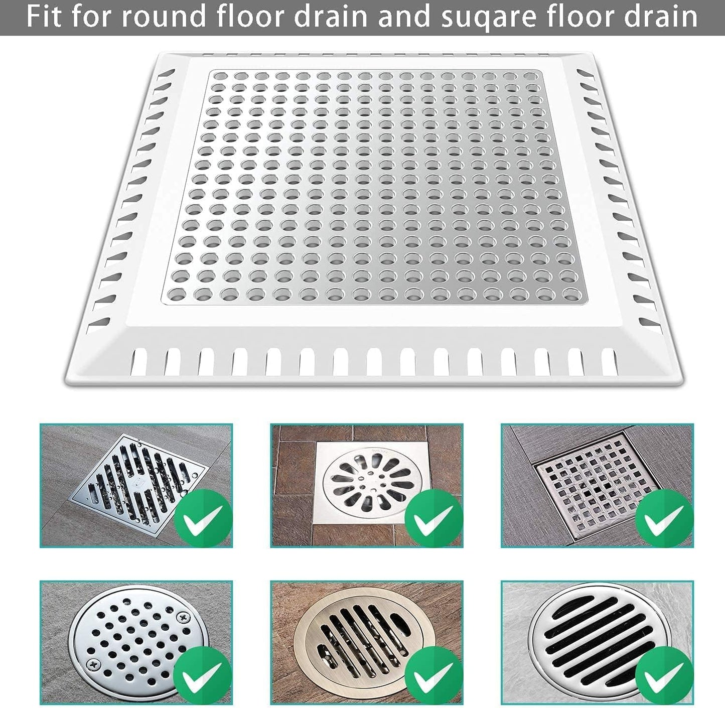 Aojuxix Hair Catcher/Drain Strainer/Shower Drain Cover for Bathroom Floor Drain, Stainless Steel and Silicone (Patented Product)