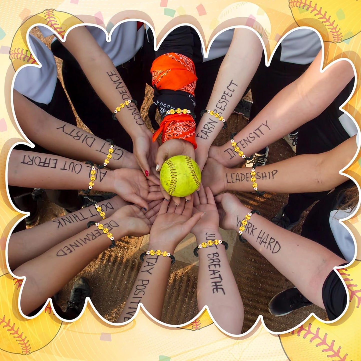 Softball Team Gifts - 60 Pcs Sports Accessories Set | PVC Cosmetic Bag, Keychains, Makeup Mirror & More