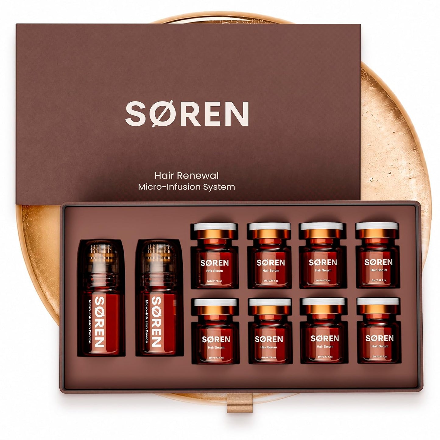 SØREN Micro Infusion Hair Renewal System - Saw Palmetto & Peptide Scalp Treatment Kit | Fuller, Thicker Hair | 3 Month Supply