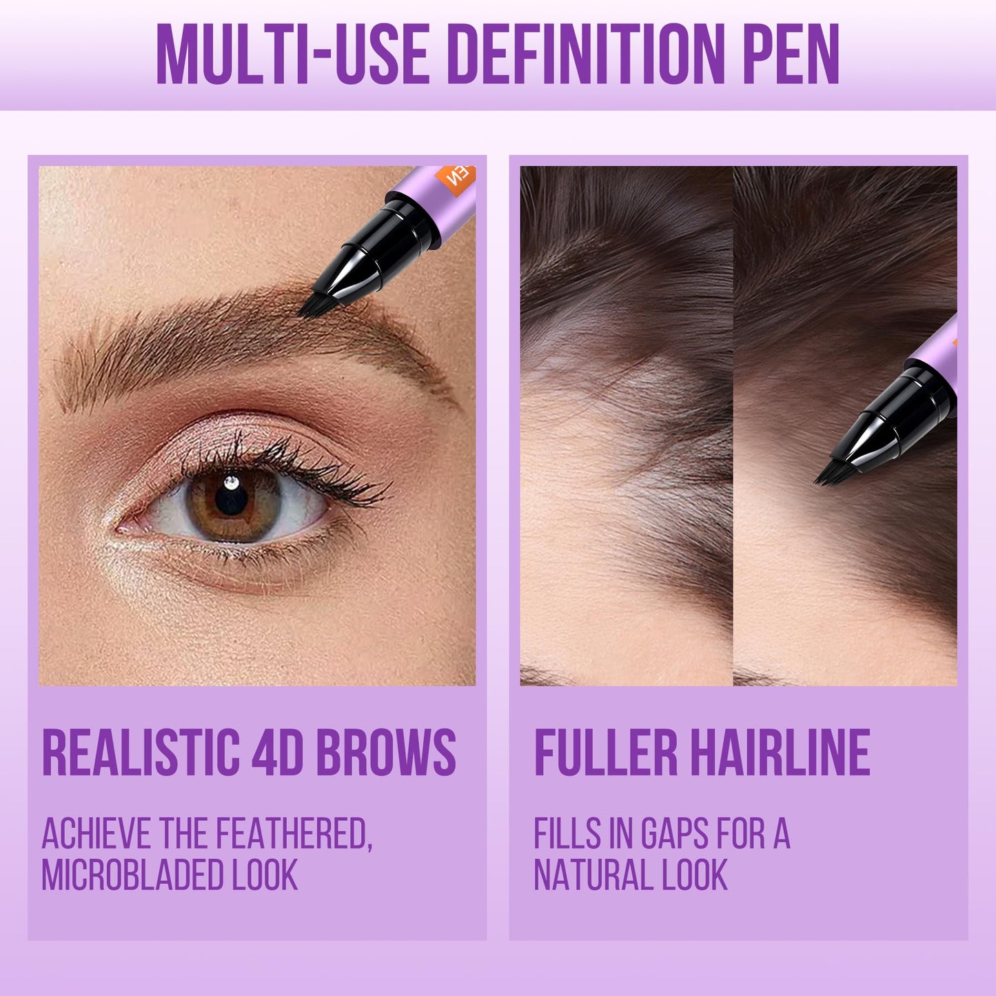 Vevivia Beauty Eyebrow Pen - Eyebrow Pencils for Women with 4D Micro Brush-Tip for Natural Hair-Like Strokes, Long Lasting Fluffy Brows, Waterproof, Light Brown