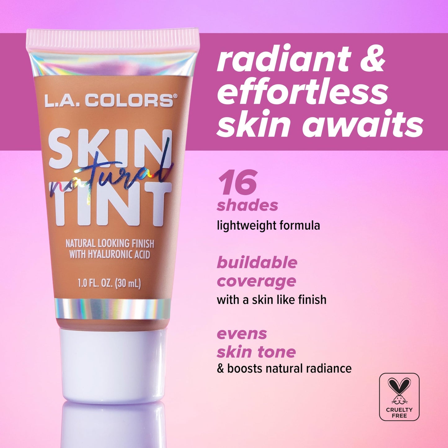 L.A. COLORS Natural Skin Tint Foundation, Caramel CLM420