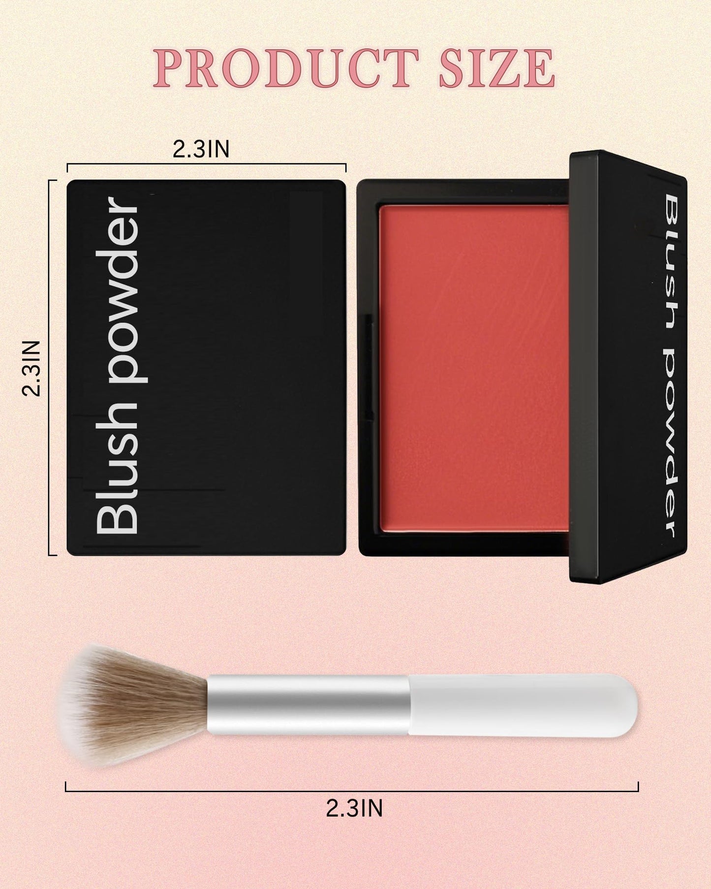 Matte Blush Powder for Cheeks,Contour Blusher Palette with Brush,High Pigment Lightweight Buildable Color, Waterproof Long-lasting Facial Makeup,Christmas Gifts for Women Girl-01# Peach Pink