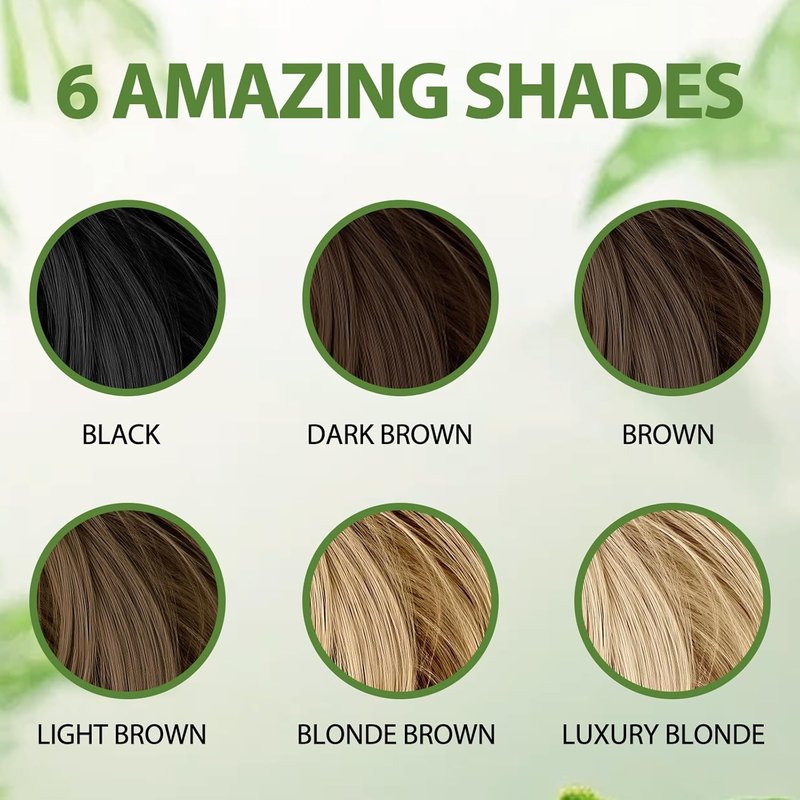 Light Brown Hair Dye Shampoo - 100% Gray Coverage, Argan Oil & Ginseng, Ammonia-Free | Long-Lasting Semi-Permanent Color for All