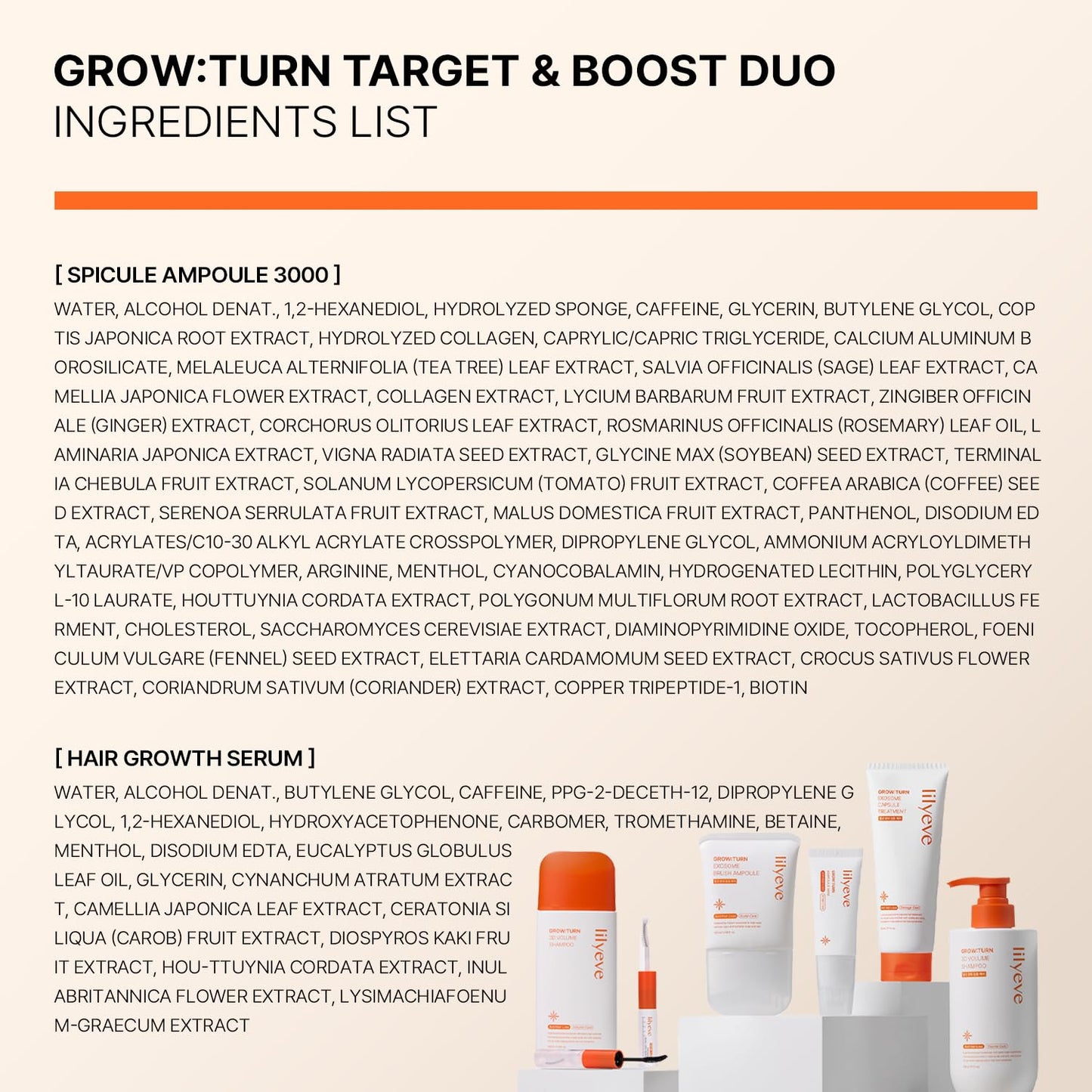 Lilyeve GROWTURN Hair Growth Set - Intensive Scalp Treatment with Spicule 0.33oz & Hair Ampoule 3.38oz