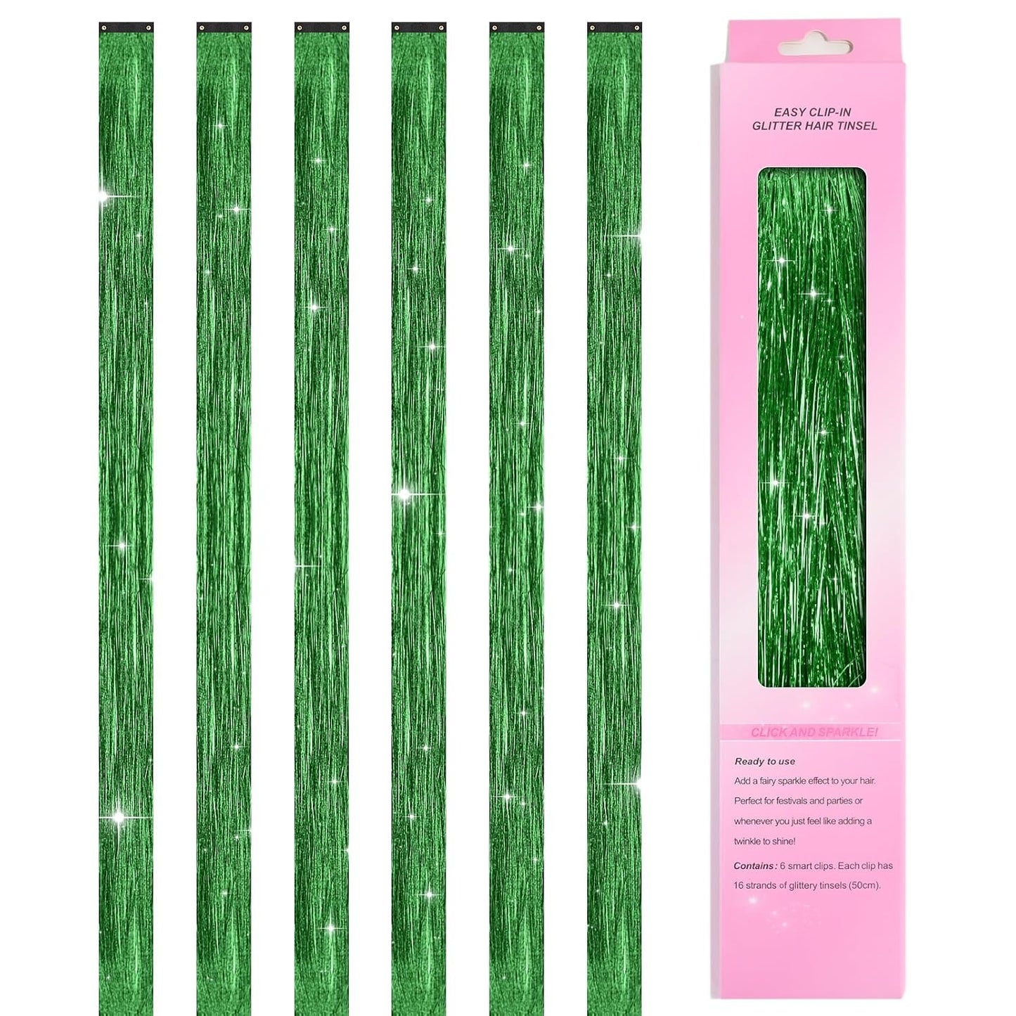 12 Colors Hair Tinsel Kit - 48 Inch Heat Resistant Hair Extensions | 3600 Strands Sparkling Glitter for Festivals & Parties