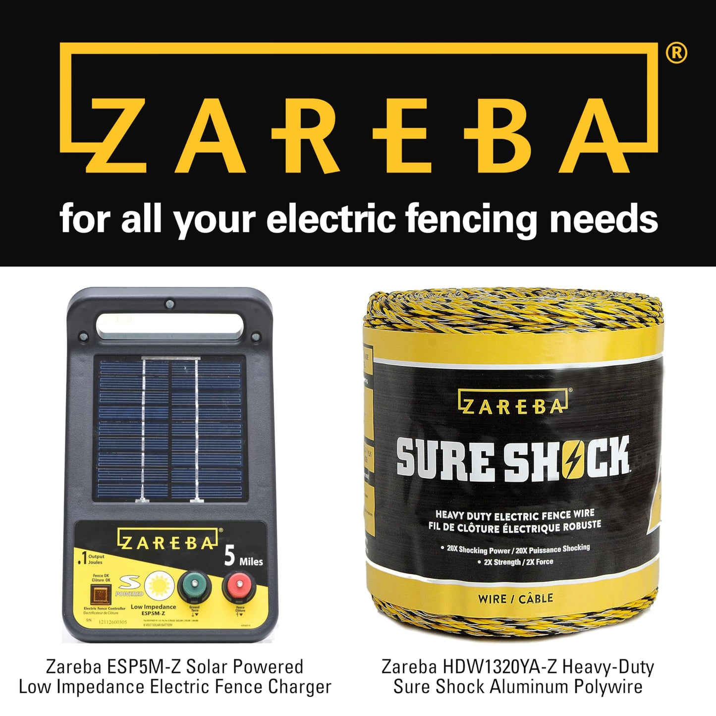 Zareba A-48B 4-Foot Electric Fence Posts - 50 Pack for Fence System - Sturdy Black Garden Stakes that are Easy to Install