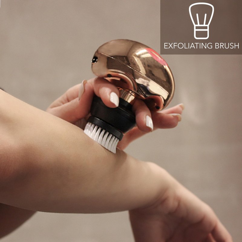 Skull Shaver Body Exfoliating Brush Attachment - Skin-Cleansing Exfoliator - Compatible with Pitbull, Palm & Butterfly Kiss Shavers - Black