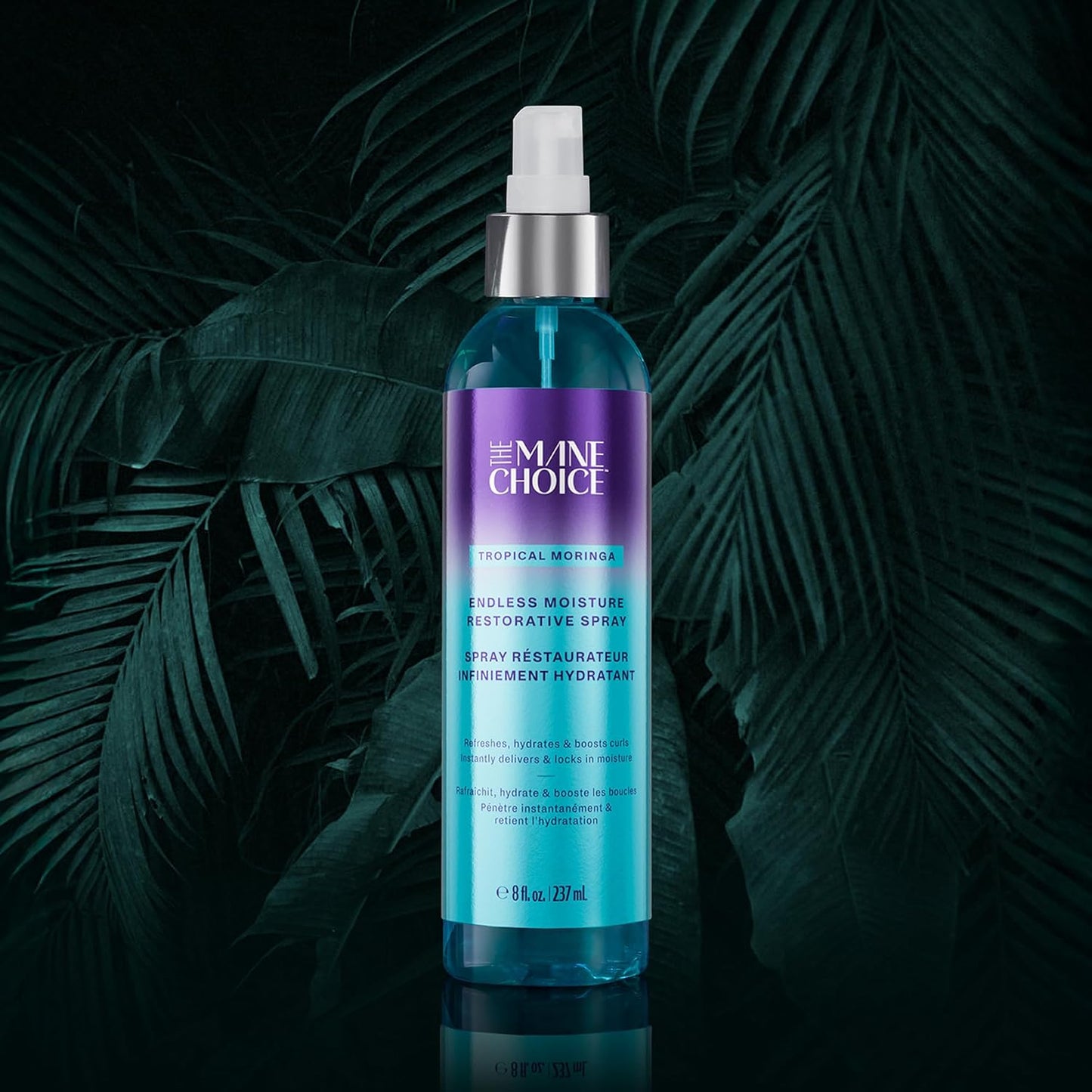 Tropical Moringa Hair Spray - Hydrating Curl Refresher & Shine | 8 Fl Oz, Supports Natural Hair Growth