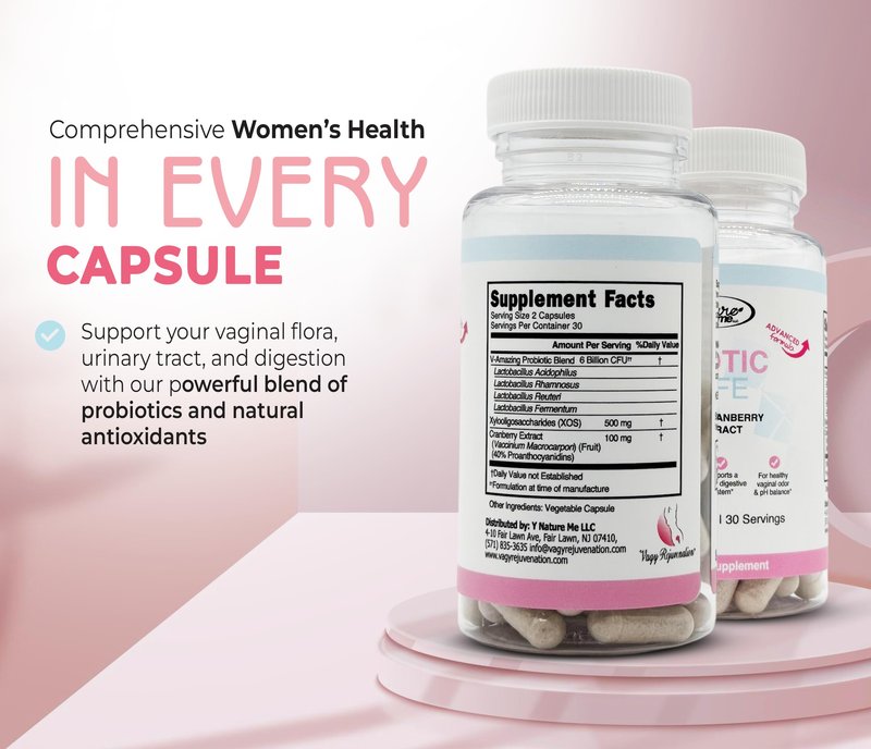 Vagy Rejuvenation BioticLife Probiotic for Women – Probiotics for Vaginal, Digestive & Urinary Health – Supplement with Prebiotics & Cranberry Extract – 60 Capsules
