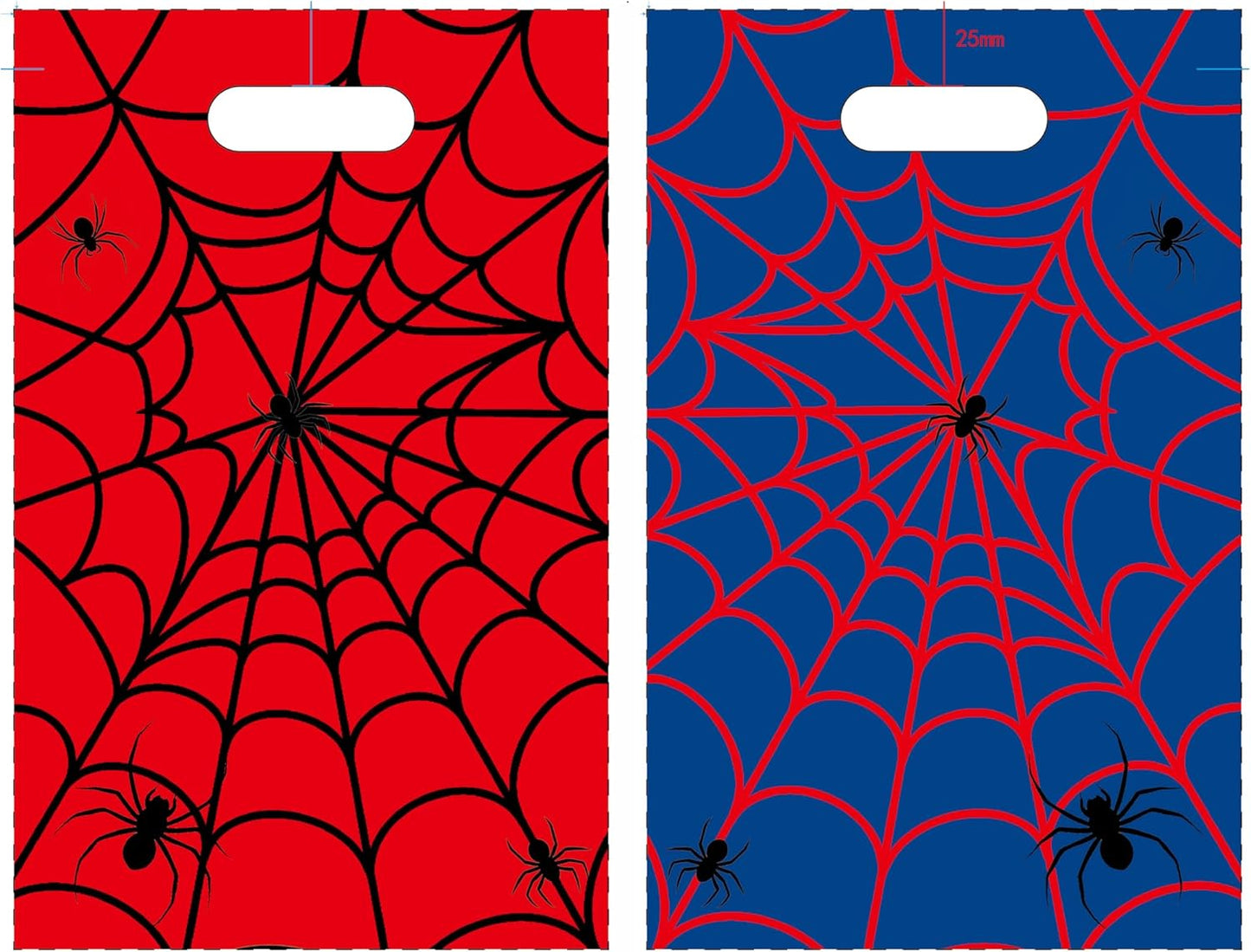 Adarro 40PCS Spider Web Party Favor Bags - Red & Blue Cartoon Goodie Candy Bags for Birthdays