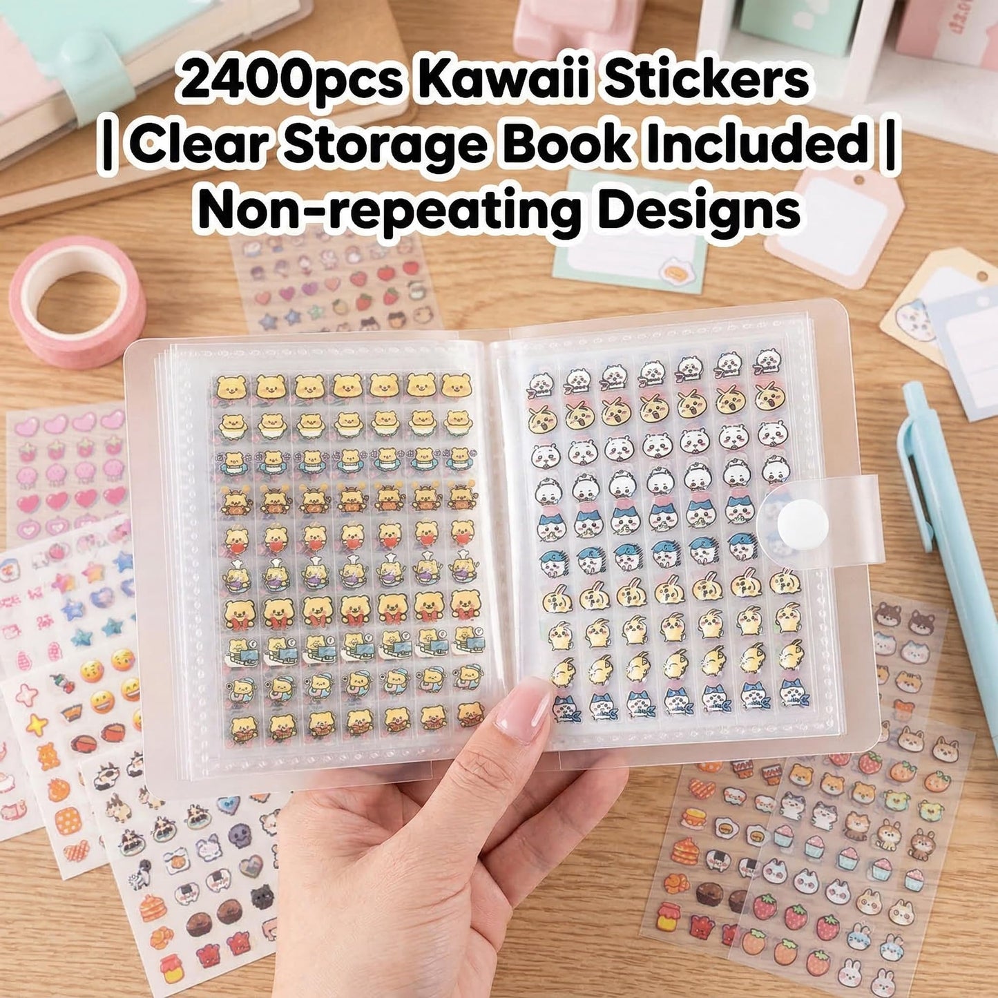 Small Stickers, 2400pcs 30 Sheets Scrapbooking Supplies, Miniature Tiny Stickers with Storage Book Cute Mini Sticker Sheets DIY Sticker Faces for Girls Art Craft Gooka Journaling Decoration