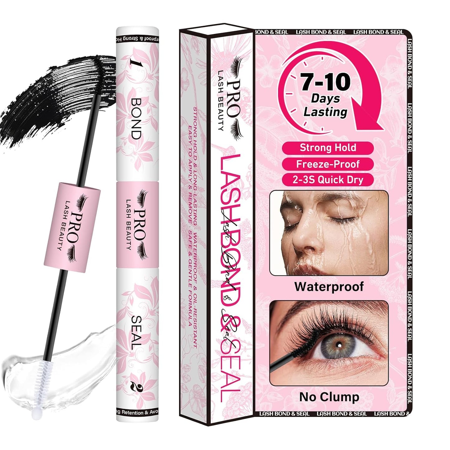 Lash Cluster Glue - Upgraded 2-in-1 Black Bond & Seal for Eyelash Clusters | Waterproof, Long-Lasting (10ml)