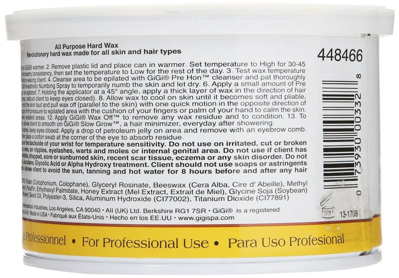 Gigi All Purpose Hard Wax for Hair Removal - DIY At-Home Waxing Kit for Face & Body, 14 Oz