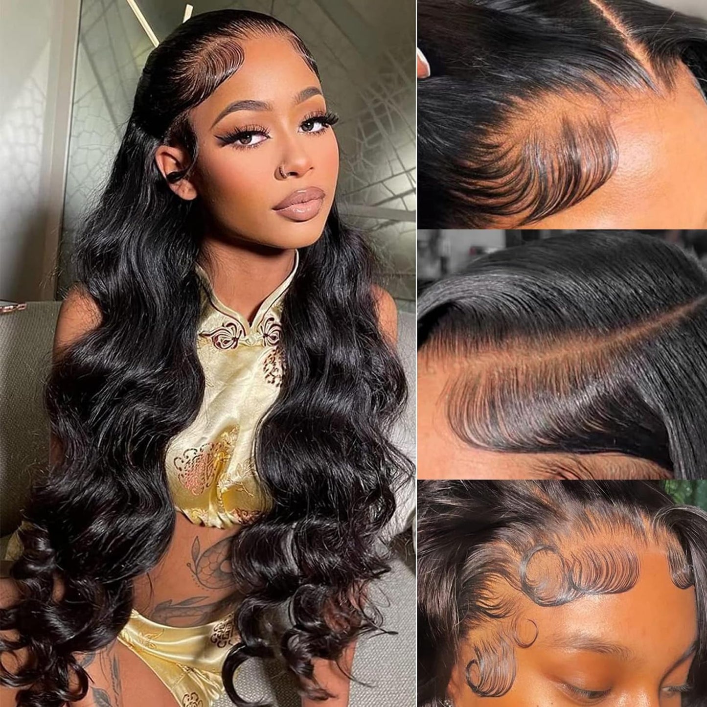 Qiikota 30 Inch Body Wave Human Hair Wig 13x6 Lace Front Wig 200% Density Natural Looking Long Wavy Transparent Lace Wigs For Women for Daily, Work, Party, Wedding, Cosplay