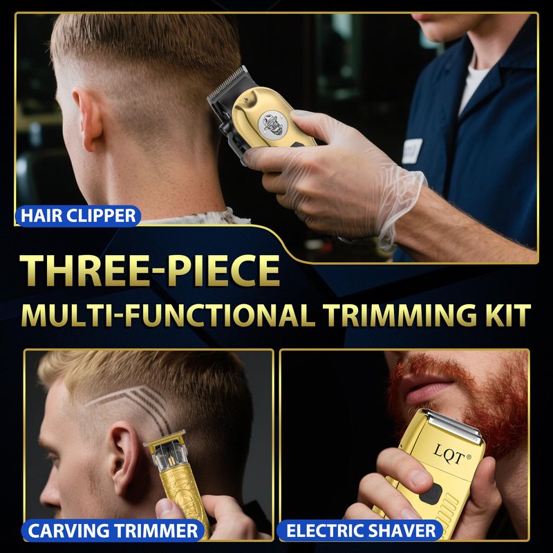 Professional Hair Clippers & Beard Trimmer for Men - Electric Razor & Grooming Kit, Rechargeable Cordless Hair Clippers for Barbers with LCD Display, Hair Cutting Kit, Gift for Men/Dad/Husband