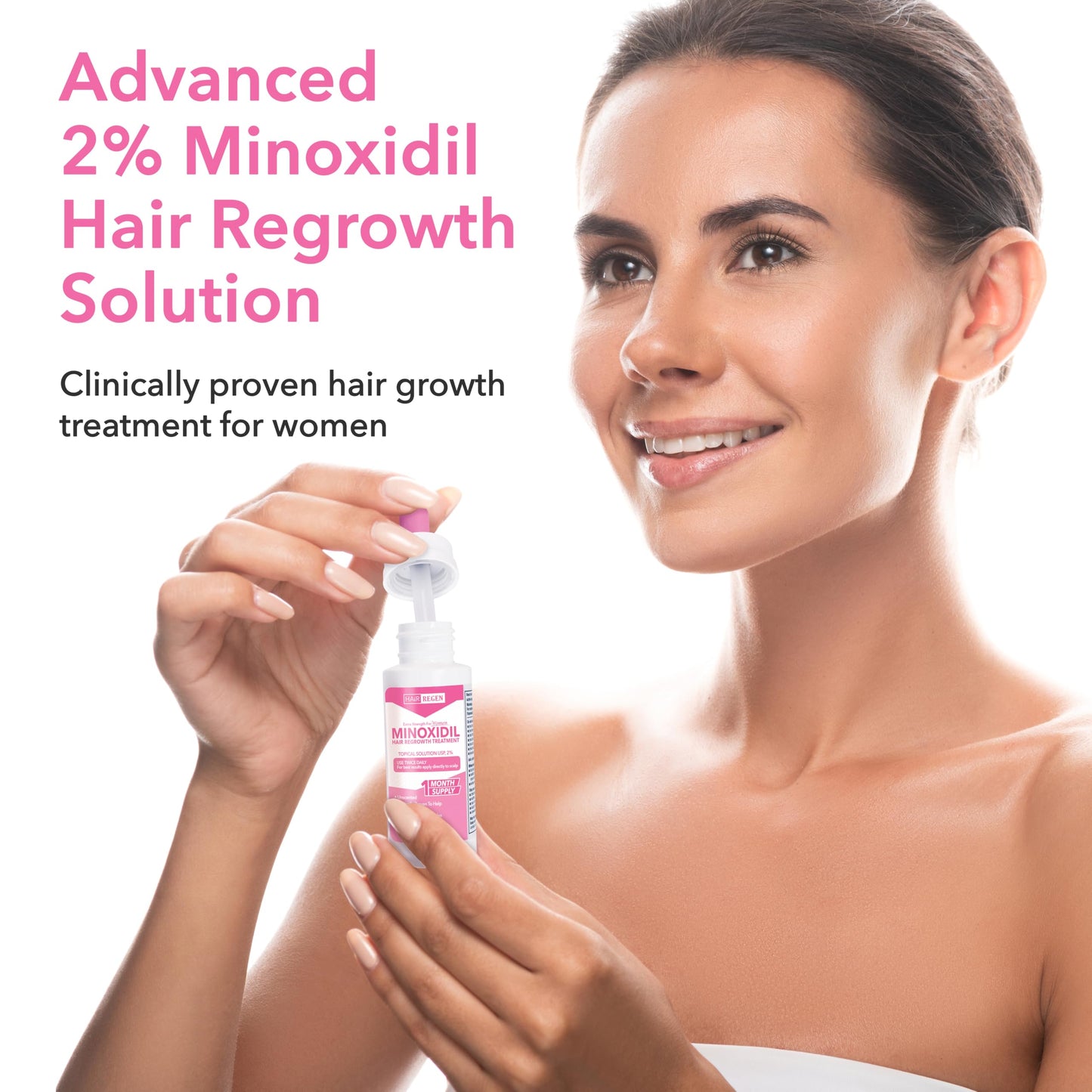 Hair Regen Liquid Minoxidil Women 2% Percent - Extra Strength Advanced Topical Solution for Regrowth Serum Drops - Clinically Proven Growth Treatment for Hers Hair Loss 6 Pack as 6 Months Supply Kit