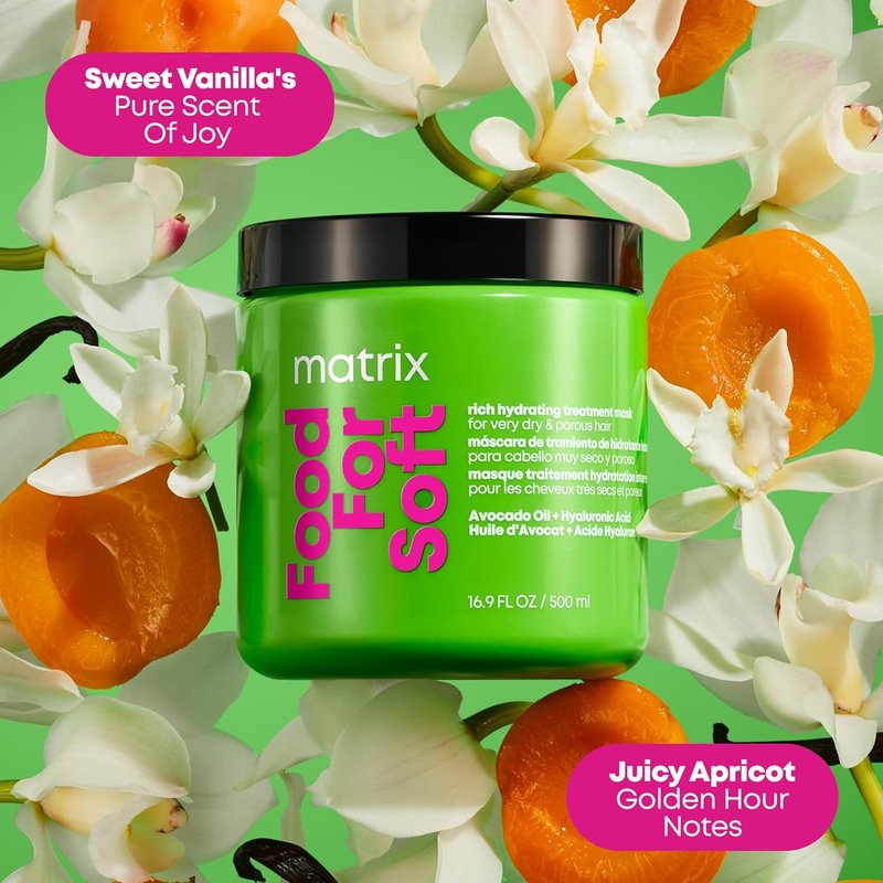 MATRIX Hydrating Hair Mask - Avocado Oil & Hyaluronic Acid for Dry, Brittle Hair | Adds Shine & Softness