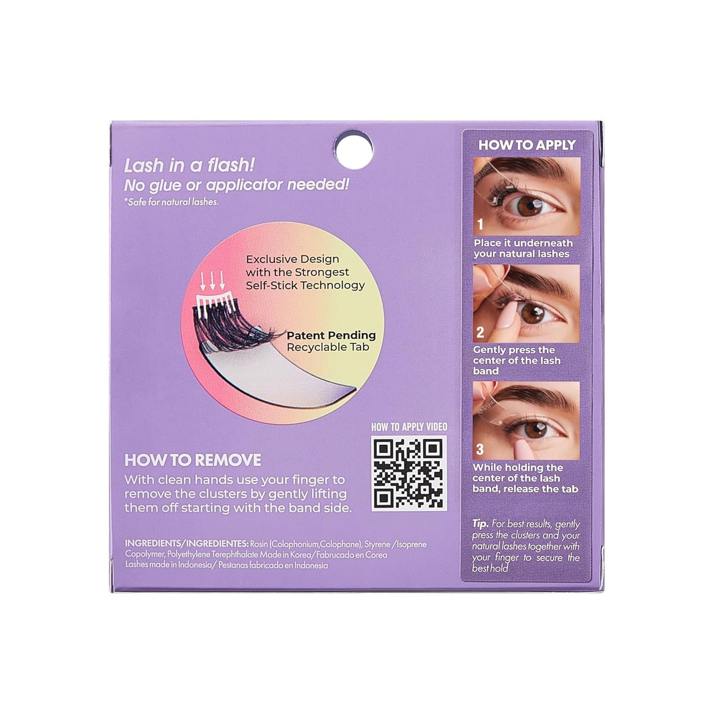 Kiss Impress Falsies Eyelashes - Easy Tab Self-Adhesive Black Clusters | Airy Wispy, 1 Pair 3mm-6mm & 1 Pair 4mm-10mm