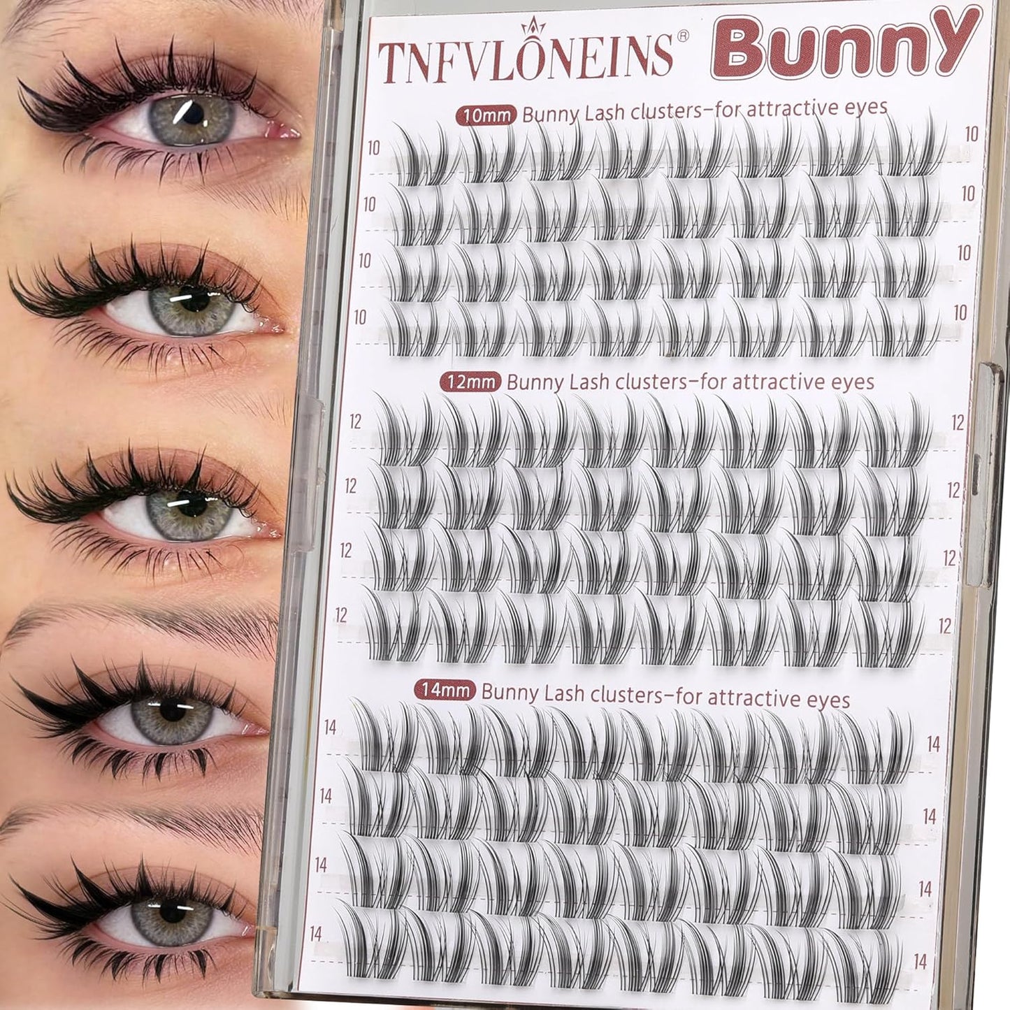 Spider Lash Clusters - Wispy Fluffy Eyelash Extensions for Natural Look | Clear Band Individual Lashes