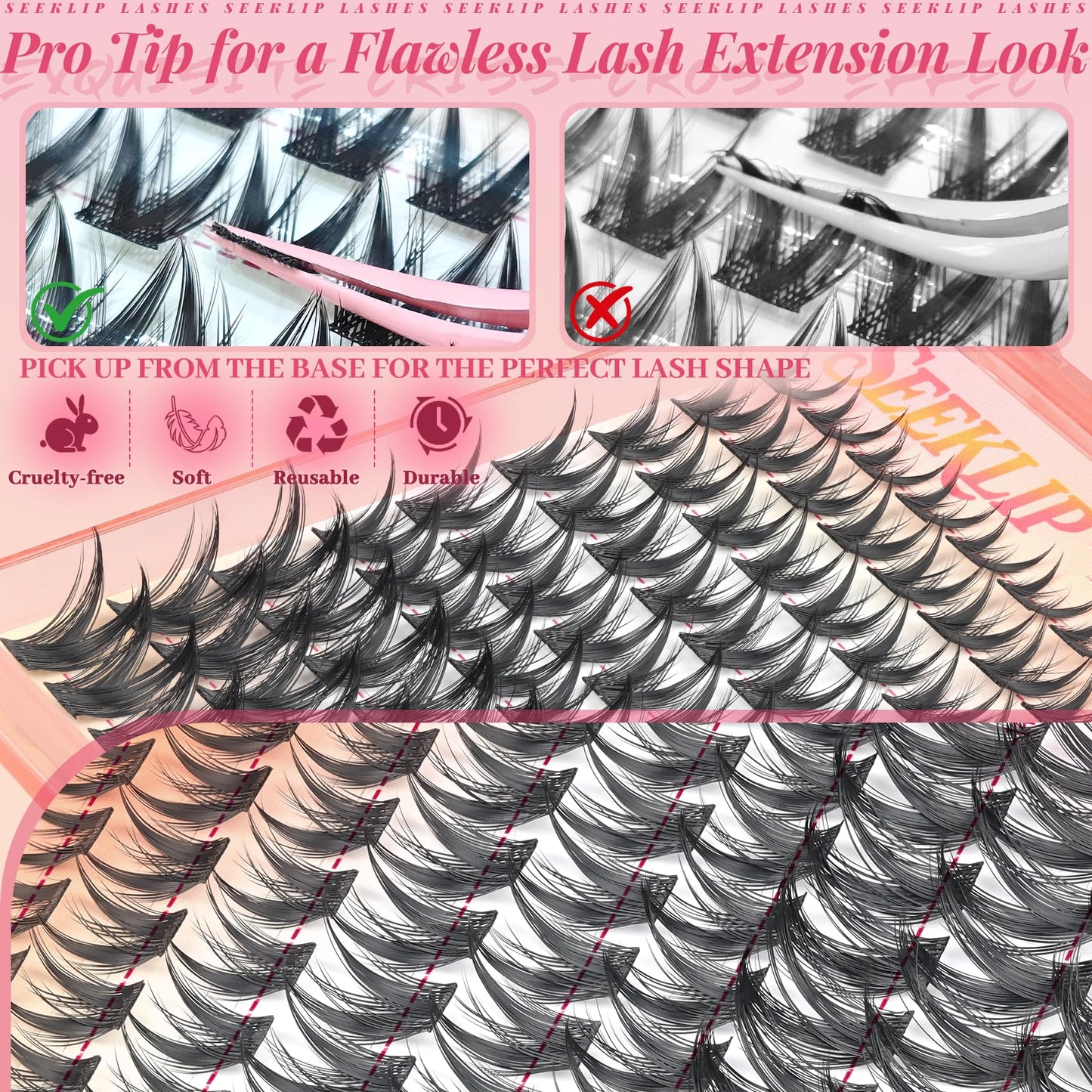 Manga Lash Clusters Anime Eyelashes Clusters with Wet Look Spikes (Vista)