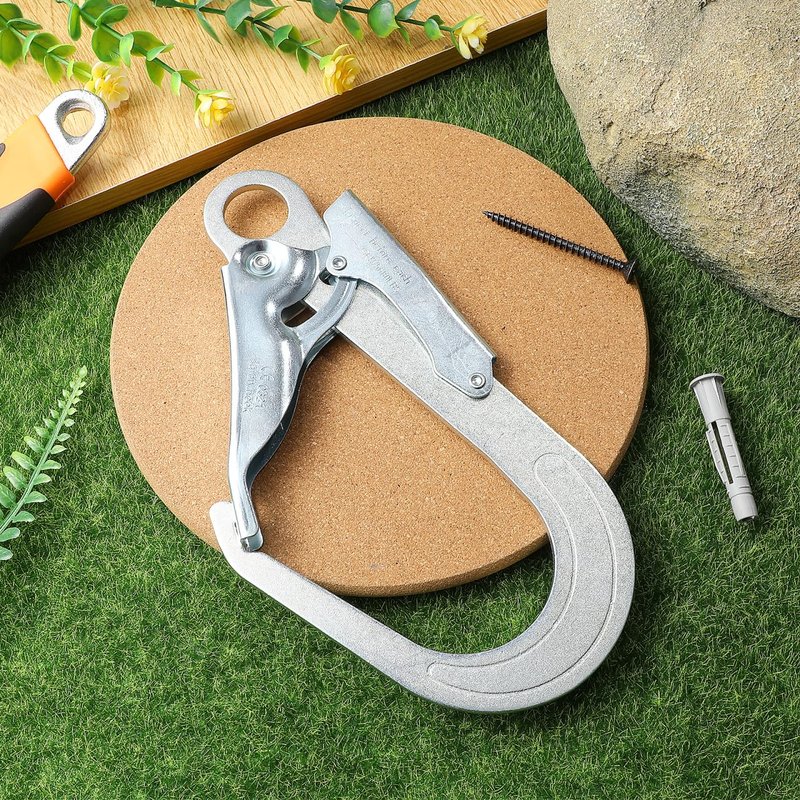 Housoutil Rebar Snap Hook, High Strength Alloy Steel Large Drop Forged Double Lock Rebar Snap Hook, Multifunctional Safety Fall Protection Lanyard