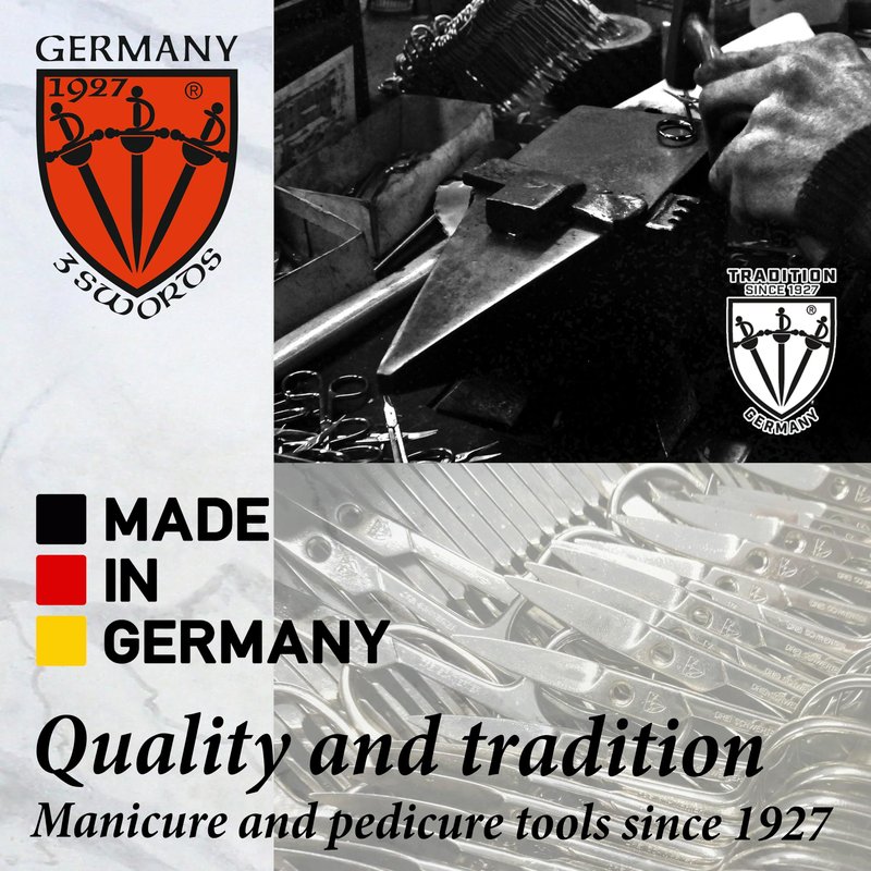 3 Swords Germany - Brand Quality Double Sided (fine & coarse) Sapphire Metal Pocket Nail File (1 Piece), Made in Solingen Germany
