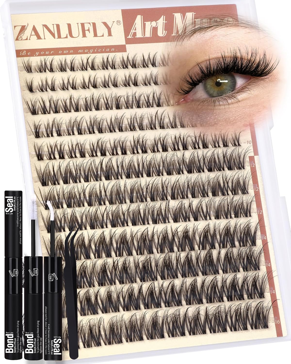Spider Lash Clusters - Wispy Eyelash Extensions for Natural Look | DIY 8-16mm D Curly Individual Lashes