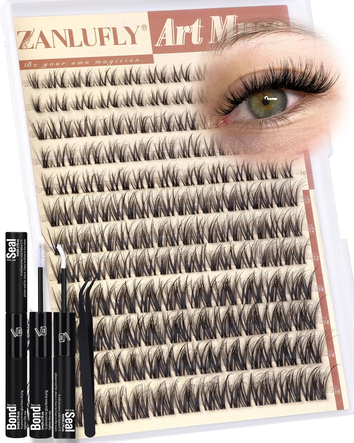 Spider Lash Clusters - Natural Wispy Eyelash Extensions | Light & Fluffy 8-16mm D Curly Lashes