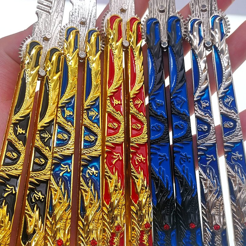 WANLIAN Dragon Beautiful comb,Beautiful comb Stainless Steel Folding Practice Combs Hair Styling Tools for Sport Outdoor Use (5pcs dragon)